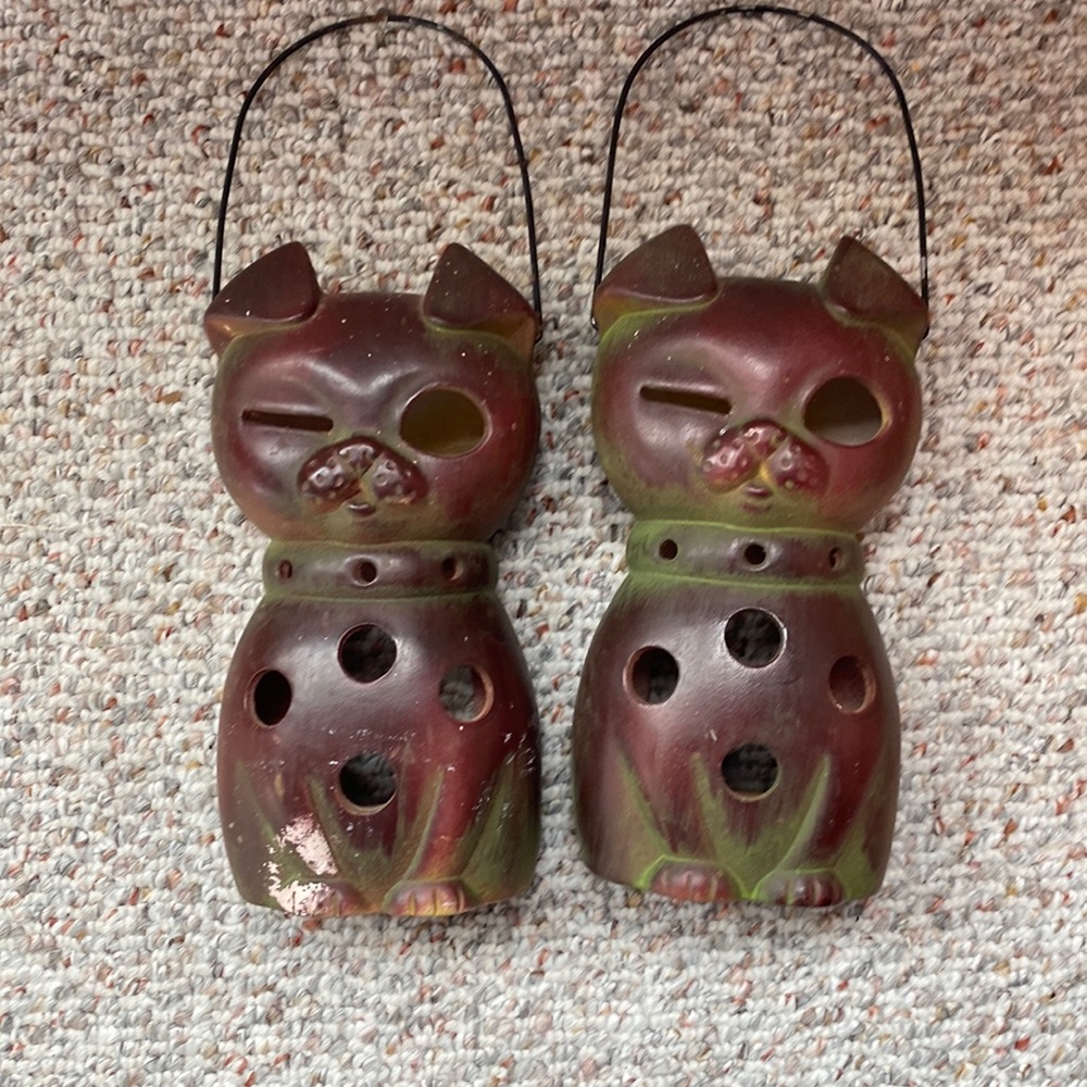 Vintage ceramic dog Luminous candle Holders - Picture 1 of 3